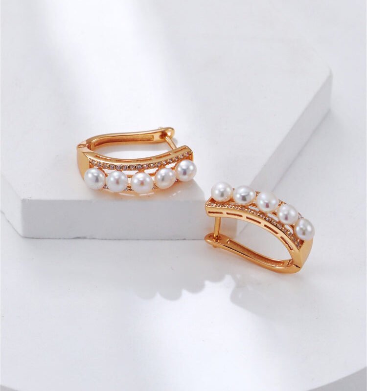 Pearl Zircon Earrings