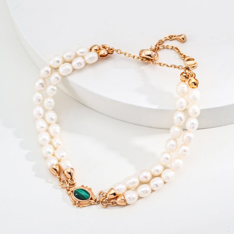 Natural Pearl Malachite Bracelet