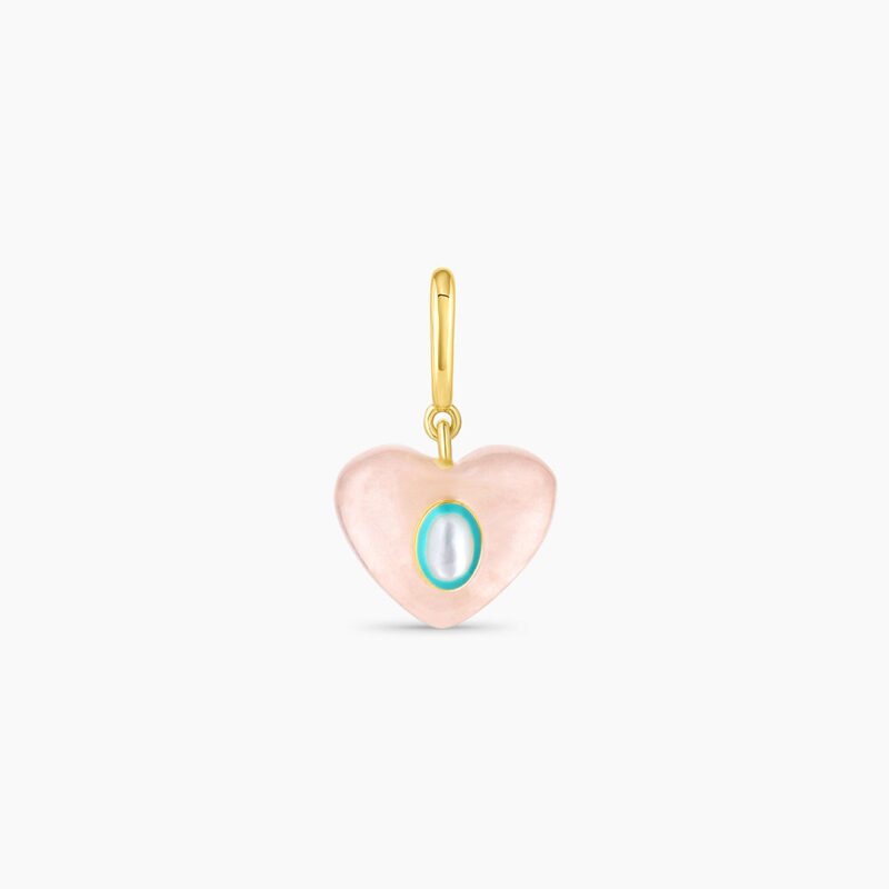 Rose Quartz Heart Parker Charm