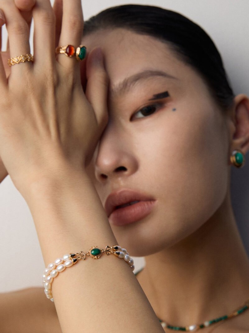 Natural Pearl Malachite Bracelet