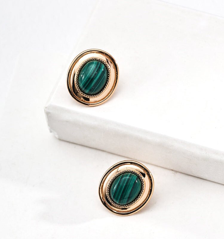 Vintage Malachite Earrings