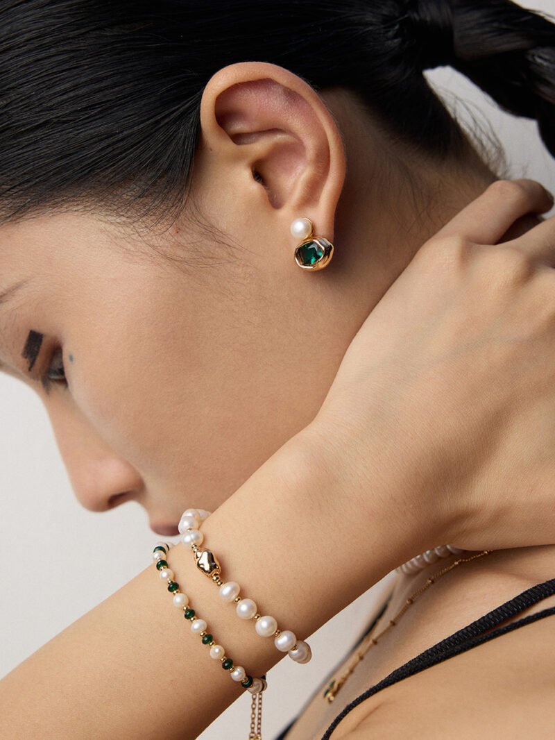 Meteorite Shape Adjustable Pearl Bracelet