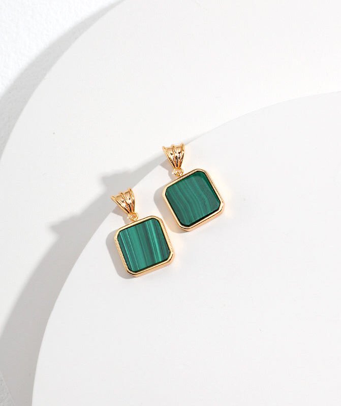 Square Malachite Earrings