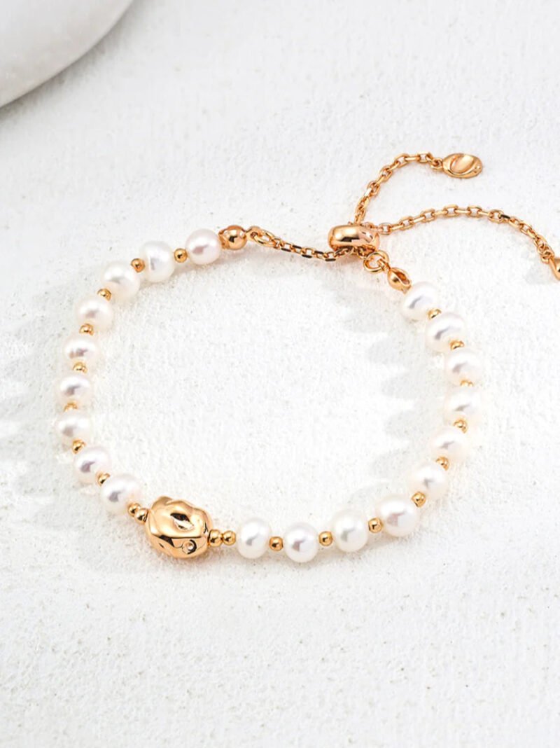 Meteorite Shape Adjustable Pearl Bracelet